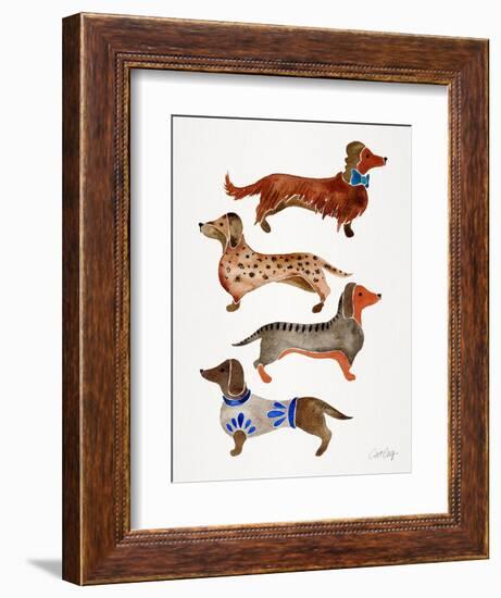 Dachshunds-Cat Coquillette-Framed Art Print