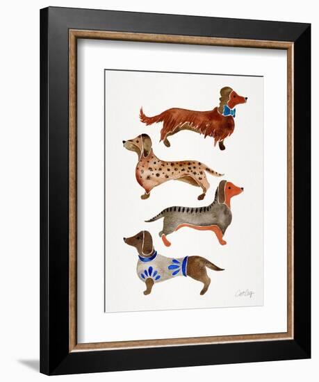 Dachshunds-Cat Coquillette-Framed Art Print