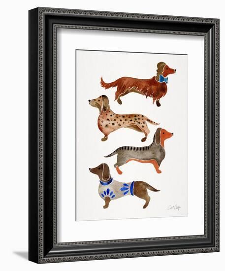 Dachshunds-Cat Coquillette-Framed Art Print