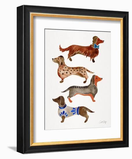 Dachshunds-Cat Coquillette-Framed Art Print