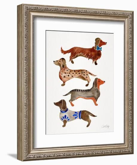 Dachshunds-Cat Coquillette-Framed Premium Giclee Print