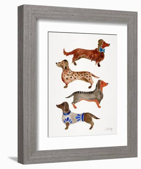 Dachshunds-Cat Coquillette-Framed Premium Giclee Print