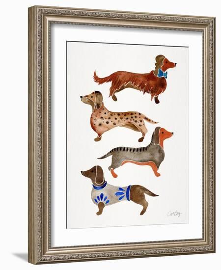 Dachshunds-Cat Coquillette-Framed Art Print