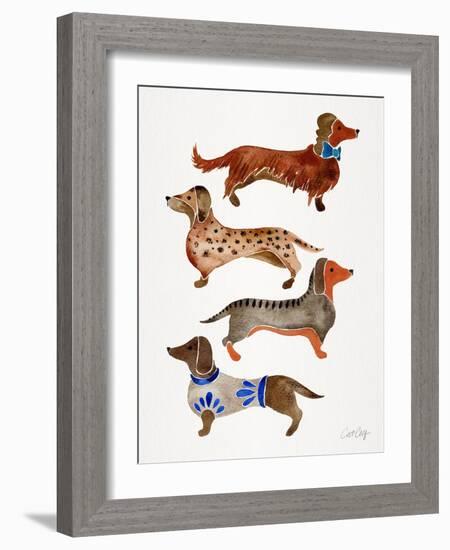 Dachshunds-Cat Coquillette-Framed Art Print