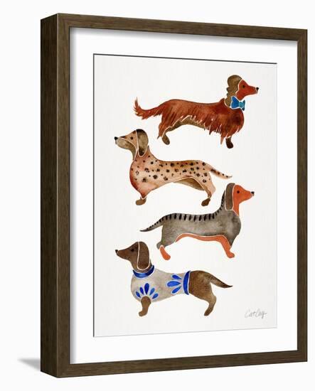 Dachshunds-Cat Coquillette-Framed Art Print