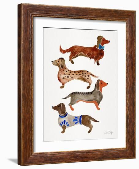 Dachshunds-Cat Coquillette-Framed Art Print