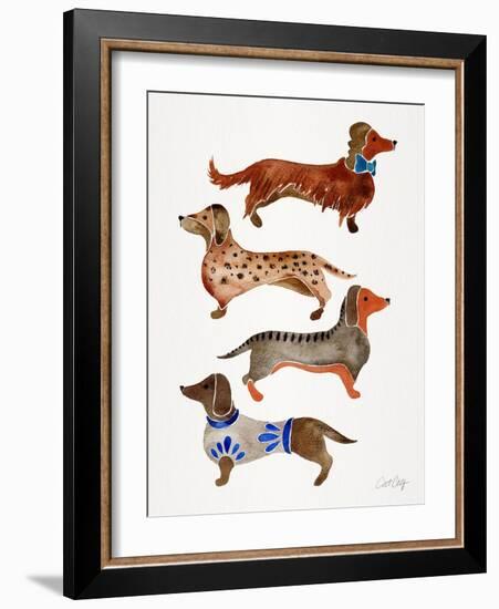 Dachshunds-Cat Coquillette-Framed Art Print