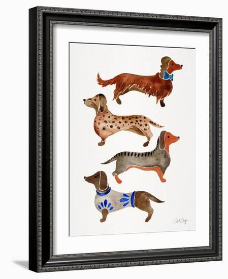 Dachshunds-Cat Coquillette-Framed Art Print