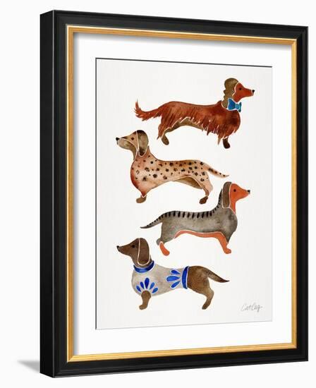 Dachshunds-Cat Coquillette-Framed Art Print