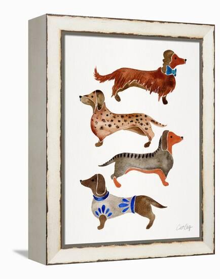 Dachshunds-Cat Coquillette-Framed Stretched Canvas