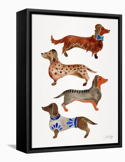 Dachshunds-Cat Coquillette-Framed Stretched Canvas