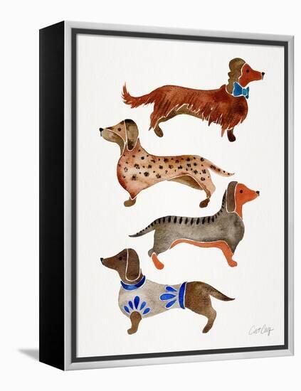 Dachshunds-Cat Coquillette-Framed Stretched Canvas