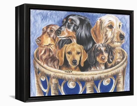 Dachsund in a Basket-Barbara Keith-Framed Premier Image Canvas