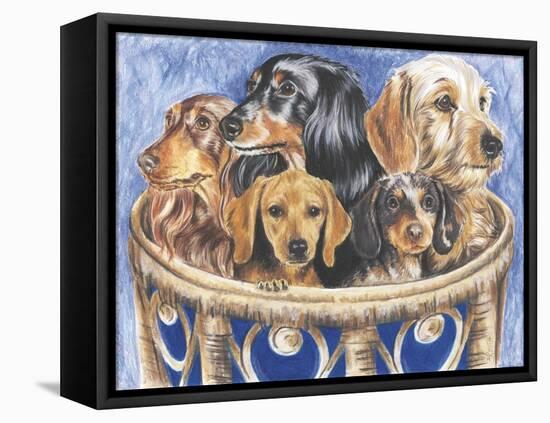 Dachsund in a Basket-Barbara Keith-Framed Premier Image Canvas