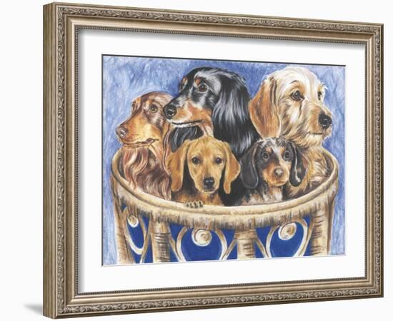 Dachsund in a Basket-Barbara Keith-Framed Giclee Print