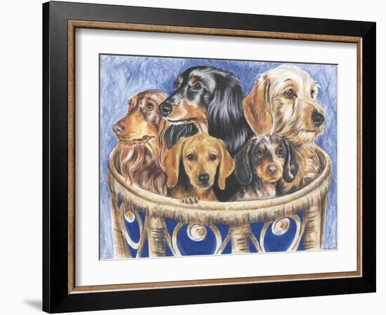 Dachsund in a Basket-Barbara Keith-Framed Giclee Print