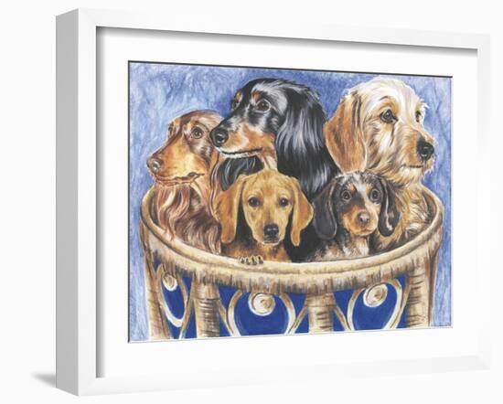 Dachsund in a Basket-Barbara Keith-Framed Giclee Print