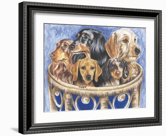 Dachsund in a Basket-Barbara Keith-Framed Giclee Print