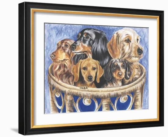 Dachsund in a Basket-Barbara Keith-Framed Giclee Print