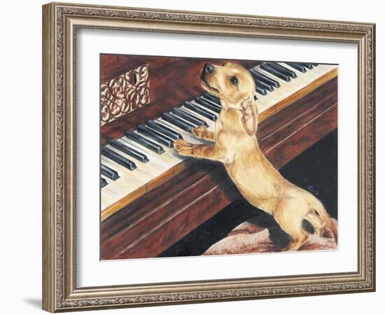 Dachsund Playing Piano-Barbara Keith-Framed Giclee Print