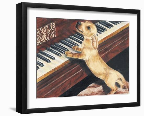 Dachsund Playing Piano-Barbara Keith-Framed Giclee Print