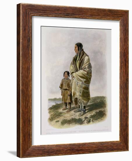 Dacota Woman and Assiniboin Girl-Karl Bodmer-Framed Giclee Print