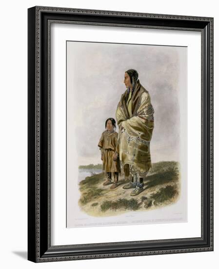 Dacota Woman and Assiniboin Girl-Karl Bodmer-Framed Giclee Print