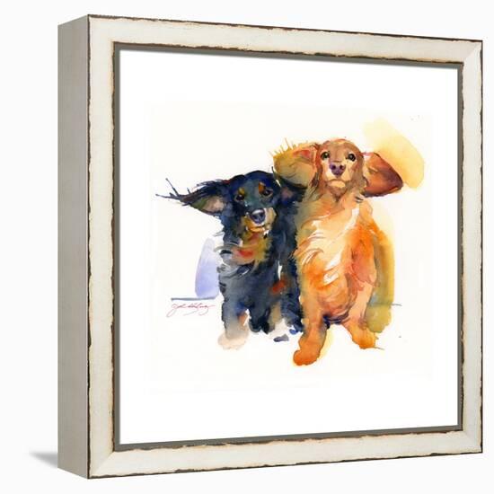 Dacshund Duo, 2014-John Keeling-Framed Premier Image Canvas