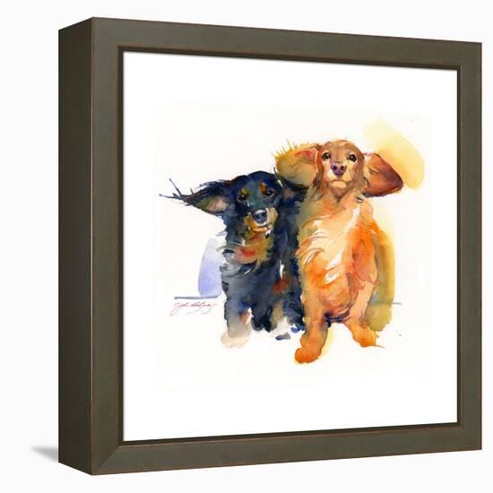 Dacshund Duo, 2014-John Keeling-Framed Premier Image Canvas