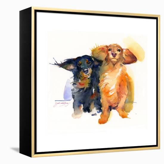Dacshund Duo, 2014-John Keeling-Framed Premier Image Canvas