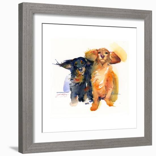 Dacshund Duo, 2014-John Keeling-Framed Giclee Print