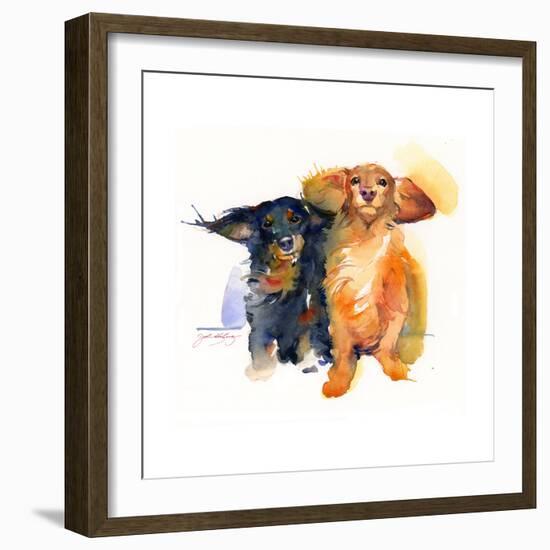 Dacshund Duo, 2014-John Keeling-Framed Giclee Print