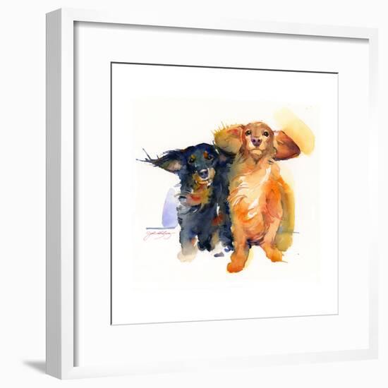 Dacshund Duo, 2014-John Keeling-Framed Giclee Print