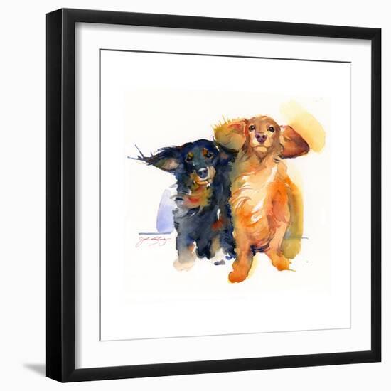 Dacshund Duo, 2014-John Keeling-Framed Giclee Print