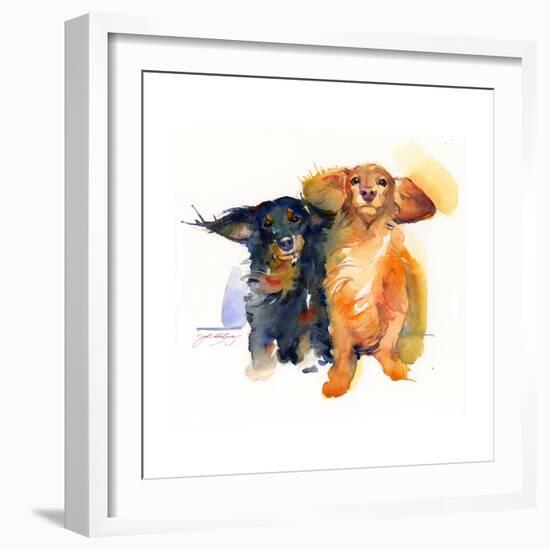 Dacshund Duo, 2014-John Keeling-Framed Giclee Print