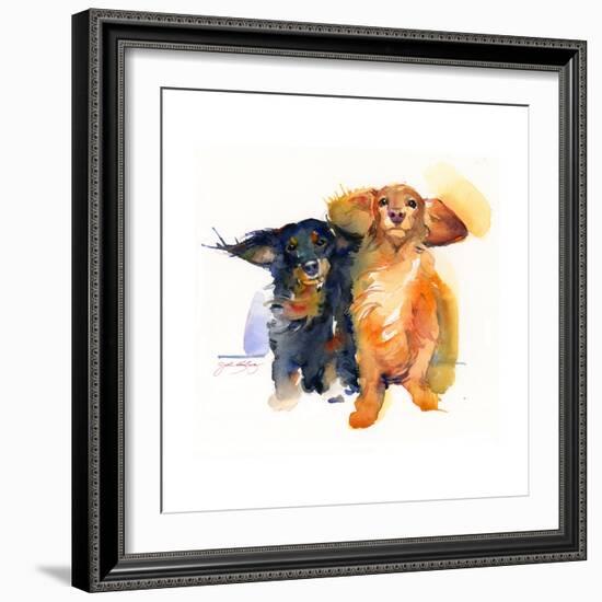 Dacshund Duo, 2014-John Keeling-Framed Giclee Print