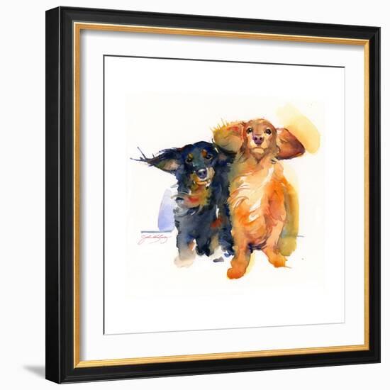 Dacshund Duo, 2014-John Keeling-Framed Giclee Print