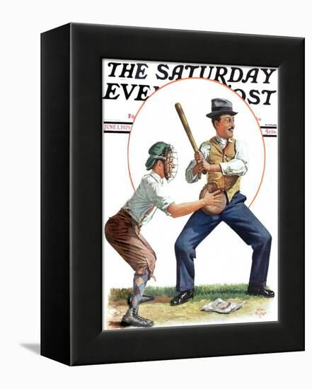 "Dad at Bat," Saturday Evening Post Cover, June 1, 1929-Alan Foster-Framed Premier Image Canvas