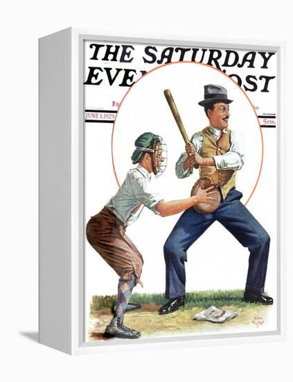 "Dad at Bat," Saturday Evening Post Cover, June 1, 1929-Alan Foster-Framed Premier Image Canvas
