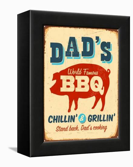 Dad's BBQ-Real Callahan-Framed Stretched Canvas