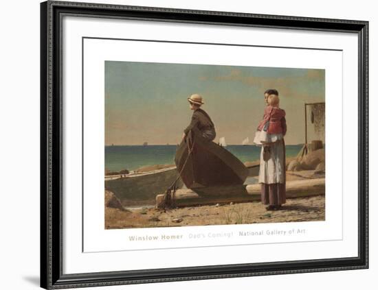 Dad’s Coming!, 1873-Winslow Homer-Framed Art Print