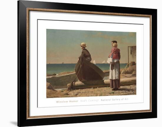 Dad’s Coming!, 1873-Winslow Homer-Framed Art Print