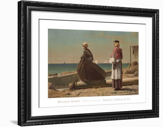 Dad’s Coming!, 1873-Winslow Homer-Framed Art Print