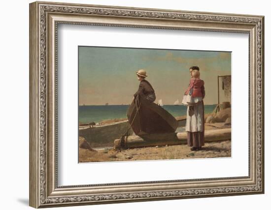 Dad’s Coming!, 1873-Winslow Homer-Framed Art Print