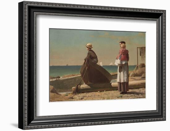 Dad’s Coming!, 1873-Winslow Homer-Framed Art Print