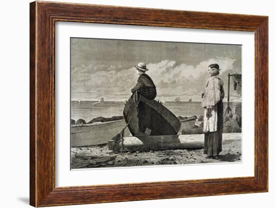 Dad's Coming, 1873-Winslow Homer-Framed Giclee Print