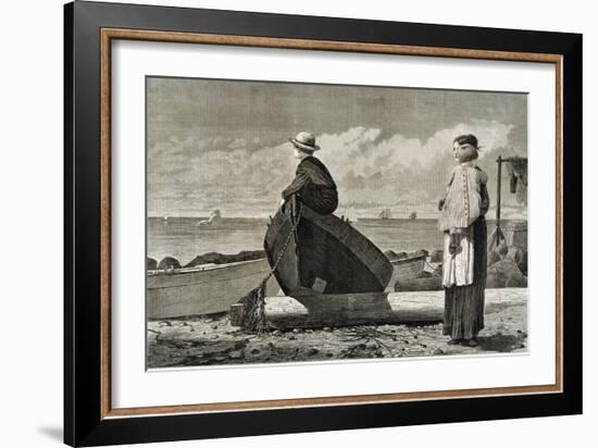 Dad's Coming, 1873-Winslow Homer-Framed Giclee Print