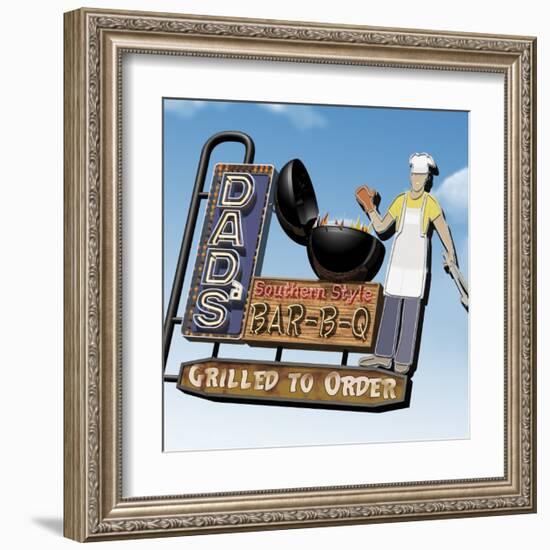 Dad's Southern Style Bar-B-Q-Anthony Ross-Framed Art Print