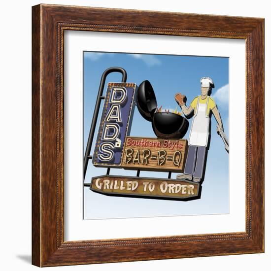 Dad's Southern Style Bar-B-Q-Anthony Ross-Framed Art Print