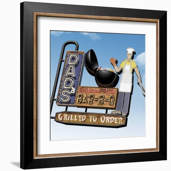 Dad's Southern Style Bar-B-Q-Anthony Ross-Framed Art Print